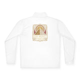 Quarter-Zip Pullover — Gold Money Prayer Art Deco Chest & Back Design