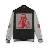Letterman Jacket — 'God Money Power' Retro Religious Graphic