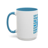 God Money Power Accent Coffee Mug — Blue Graphic 11/15oz