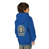 Youth Lion Crest Hoodie — GMP Gold Emblem Kids Pullover