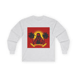 Long Sleeve Tee — 'God, Money, Power' Retro Palm Graphic