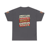 Put GOD First Hustle For The MONEY Tee - Faith & Motivation Graphic T-Shirt