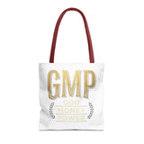GMP Tote Bag - "God Money Power" Gold Lettering Inspirational Canvas Tote