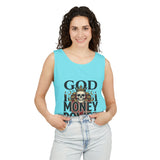 God Money Power- Skull Graphic Tank Top