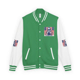 Letterman Jacket — Patriotic 'God Money Power' Graphic Varsity Jacket