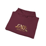 God • Money • Power Hoodie — White Pullover with Gold GMP Logo