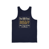 Faith & Hustle Tank Top — "Put GOD First, Hustle For The MONEY, Put Yourself In POWER" Motivational Christian Tank