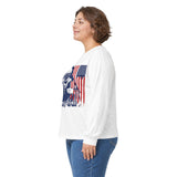 Long Sleeve Tee - Patriotic Bandana Mask Design with 'God, Money & Power' Graphic