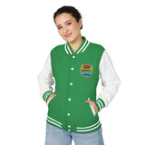 Letterman Jacket — "God Money Power" Retro Graphic Varsity Jacket