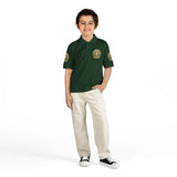 Youth Polo Shirt – Gold Lion Crest "GMP" School/Team Logo