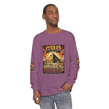Long Sleeve T‑Shirt — "God Money Power" Pyramid Graphic