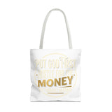 Inspirational Faith Tote Bag — "Put God First, Hustle for the Money" All-Over Print