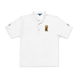 Embroidered Gold Bear Polo Shirt - Classic Casual Polo with Small Chest & Sleeve Embroidery