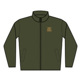 Quilted Full-Zip Jacket — Embroidered “God Money Power” Chest Patch