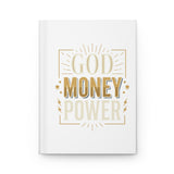 Gold Motivate Hardcover Journal — "Good Money: Power" Inspirational Notebook