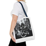Angel Of Death Gothic Angel & Serpent Art Tote Bag – Dark Mystic Graphic Carryall