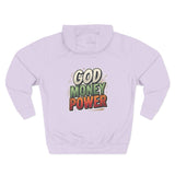God Money Power Hoodie — Retro Bold Graphic Pullover