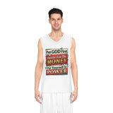 Inspirational Basketball Jersey — "Put GOD First, Hustle For The MONEY, Put Yourself In POWER"