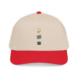 Mid Profile Baseball Cap — Minimalist Crown, Book & Sun Embroidery Cap