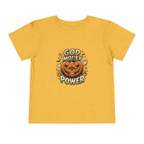 Toddler Tee — "God Money Power" Jack-o'-Lantern Halloween Shirt