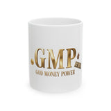God Money Power (GMP) Ceramic Mug — Inspirational Gold Faith & Wealth Coffee Cup