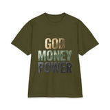 God Money Power T‑Shirt — Bold Faith & Hustle Graphic Tee