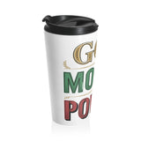 Travel Mug – 'God, Money, Power' Bold Retro Typography Stainless Steel Tumbler