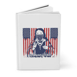 Hardcover Journal — God Money Power American Flag Illustration