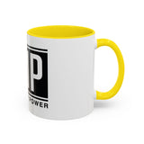 GMP 'God Money Power' Accent Coffee Mug – Bold Black Logo 11/15oz