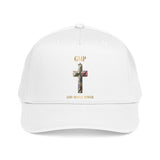 Faith Cross Baseball Cap — "God Makes a Way" Floral Cross Mid Profile Hat