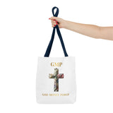 GMP 'God Money Power' Floral Cross Tote Bag