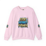 God Money Power Crewneck Sweatshirt — Bold Faith & Hustle Graphic Pullover