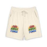 God Money Power Fleece Sweat Shorts — Lightweight Garment-Dyed Lounge Shorts