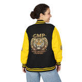 Tiger Crest Letterman Jacket — GMP "Good Money Power" Red & White Varsity