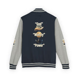 Letterman Jacket — 'War Money Power' Crown Graphic Varsity Jacket