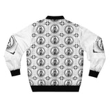 Graphic Bomber Jacket — Retro Monochrome Pattern