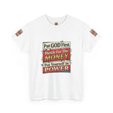 Put GOD First Hustle For The MONEY Tee - Faith & Motivation Graphic T-Shirt