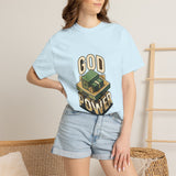 God Power T-Shirt — Faith Graphic Tee with Vintage Tank Illustration