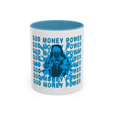 God Money Power Accent Coffee Mug — Blue Graphic 11/15oz