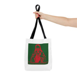 Religious Icon Tote Bag — Red & Green Saint Artwork All-Over Print