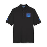 Embroidered Blue Sequin Patch Polo Shirt