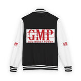 Letterman Jacket — "GMP (God Money Power)" Red & White Varsity Jacket