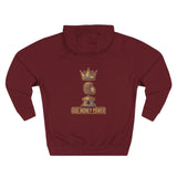God Money Power Hoodie — Crown & Coin Vertical Graphic Fleece Hoodie