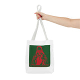 Religious Icon Tote Bag — Red & Green Saint Artwork All-Over Print