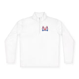 Quarter‑Zip Pullover — Patriotic 'God Never Forgets' American Flag Design