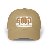 God Money Power Dad Cap — White Embroidered Baseball Hat