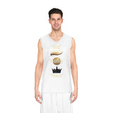 God • Money • Power Basketball Jersey — White Graphic Tank