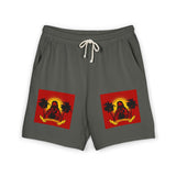 Fleece Sweat Shorts — Tropical Sunset Graphic