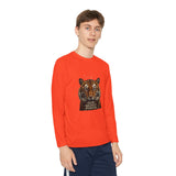 Youth Long Sleeve Tee — Tiger Face 'God • Money • Power' Graphic