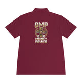 Money Power Polo — Men's White Sport Polo with 'GMP Money Power' Gold Dice Emblem